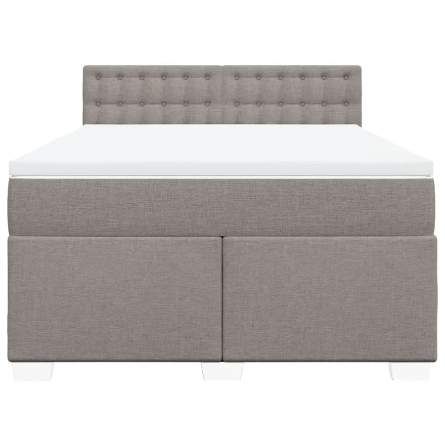 Sommier à lattes de lit avec matelas Taupe 140x200 cm Tissu - 6