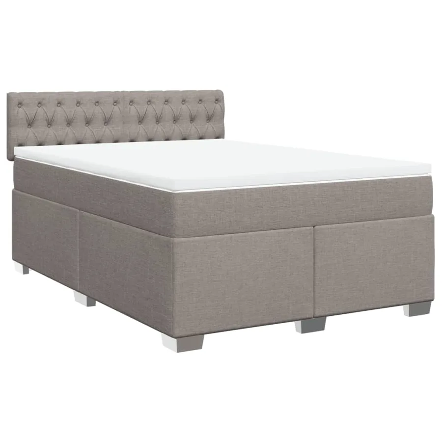 Sommier à lattes de lit avec matelas Taupe 140x200 cm Tissu - 3