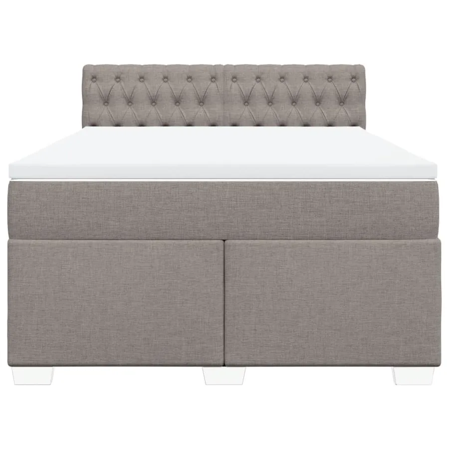 Sommier à lattes de lit avec matelas Taupe 140x200 cm Tissu - 6