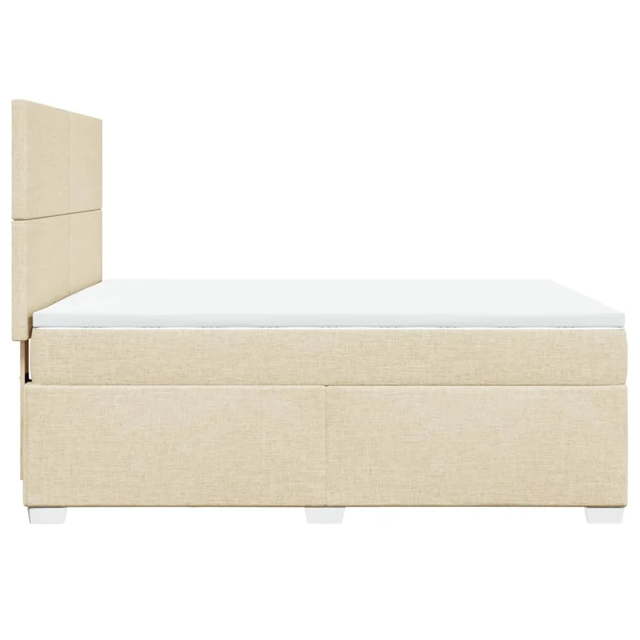 Sommier à lattes de lit avec matelas Crème 140x200 cm Tissu - 9