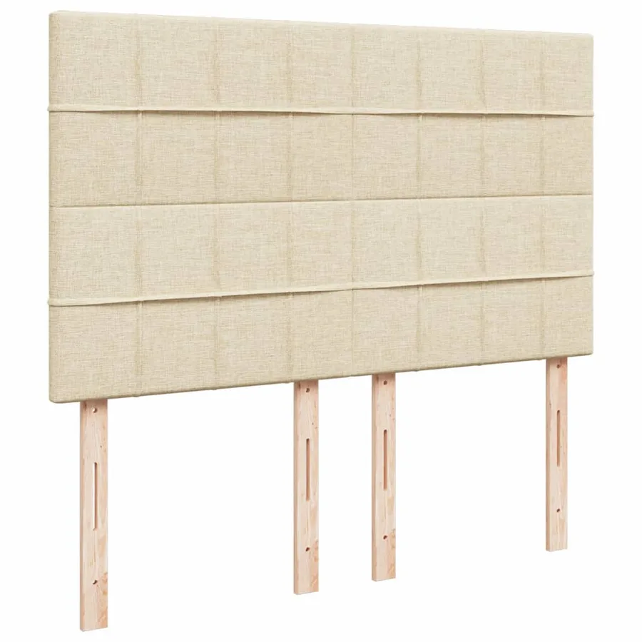 Sommier à lattes de lit avec matelas Crème 140x200 cm Tissu - 8