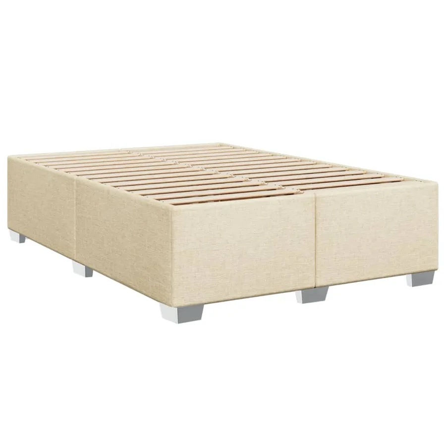Sommier à lattes de lit avec matelas Crème 140x200 cm Tissu - 8
