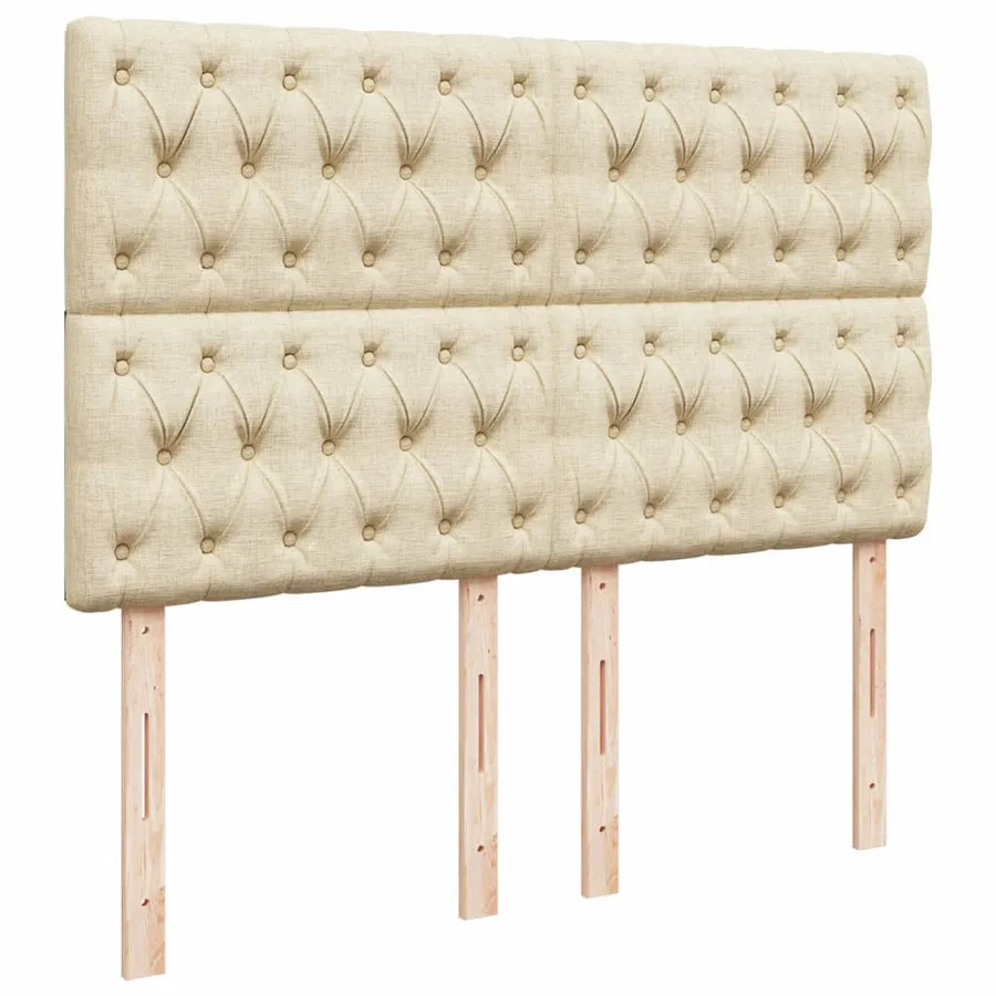 Sommier à lattes de lit avec matelas Crème 140x200 cm Tissu - 7
