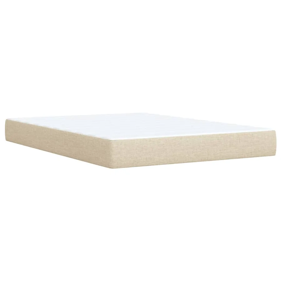 Sommier à lattes de lit avec matelas Crème 140x200 cm Tissu - 9