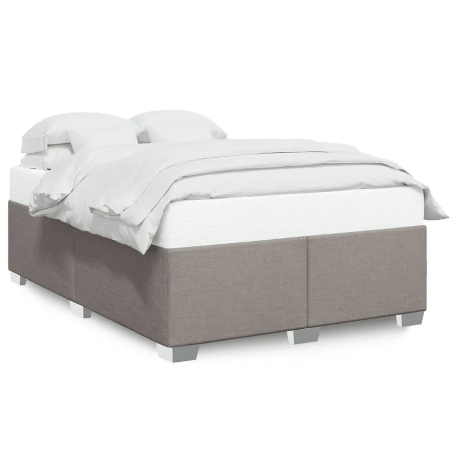 Cadre de lit sans matelas taupe 140x200 cm tissu - 2