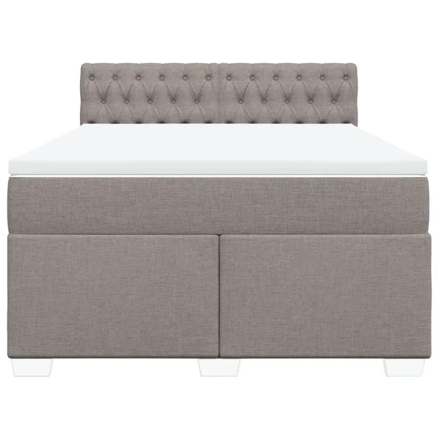 Sommier à lattes de lit avec matelas Taupe 140x200 cm Tissu - 4