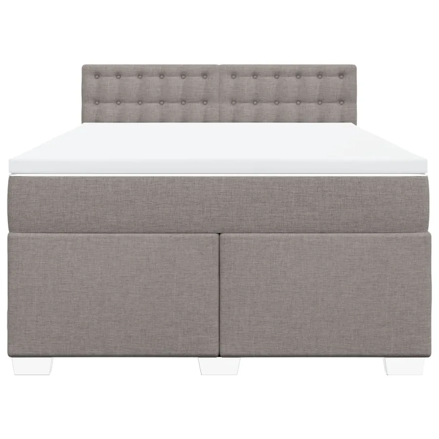 Sommier à lattes de lit avec matelas Taupe 140x200 cm Tissu - 4