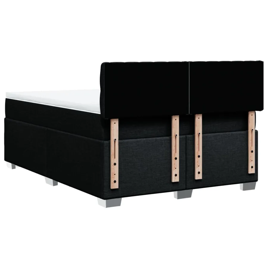 Sommier à lattes de lit avec matelas Noir 140x200 cm Tissu - 10