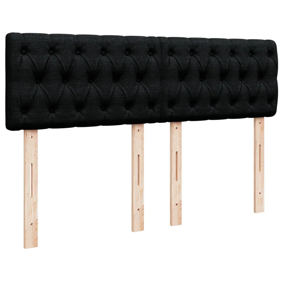 Sommier à lattes de lit avec matelas Noir 140x200 cm Tissu - 8
