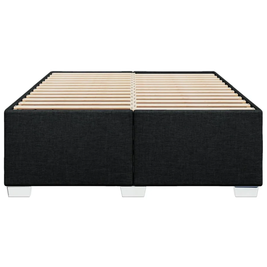 Cadre de lit sans matelas noir 140x200 cm tissu - 4