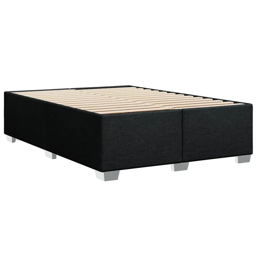 Cadre de lit sans matelas noir 140x200 cm tissu - 6