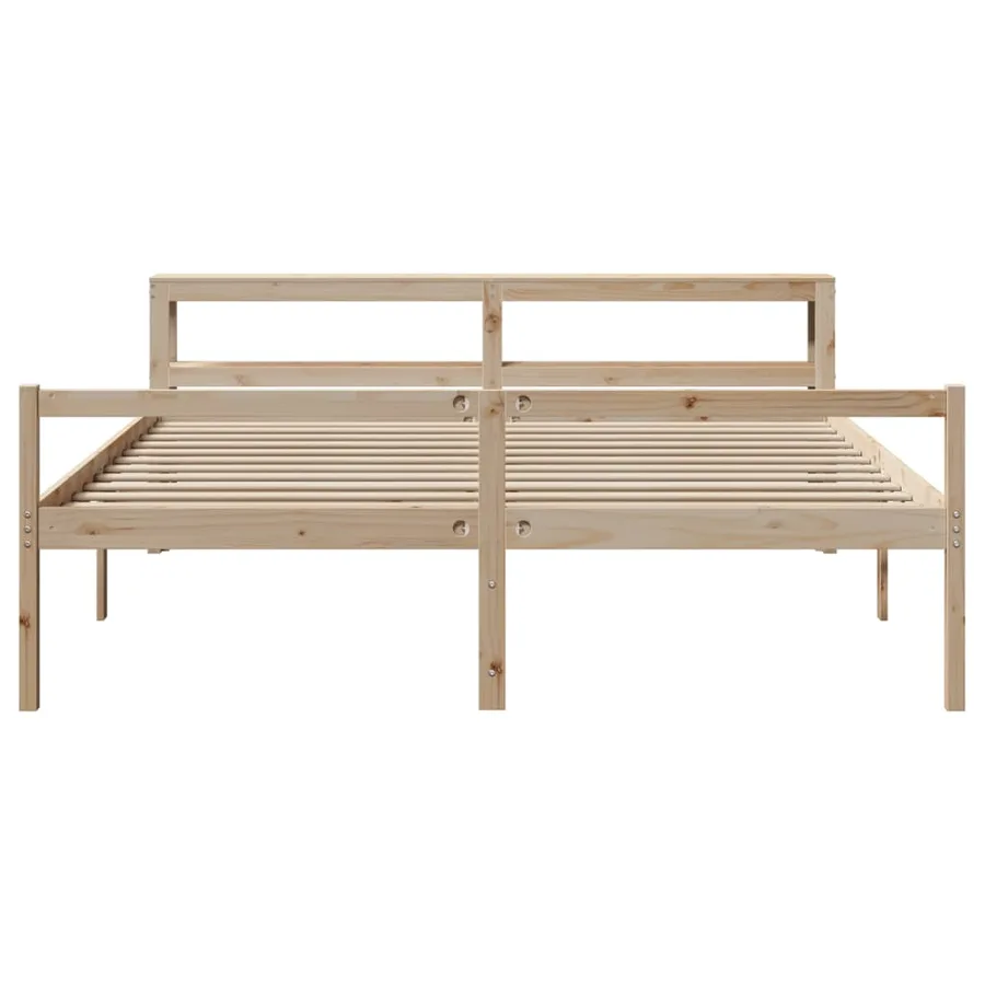 Lit pour personne âgée et tête de lit 200x200cm bois pin massif - 4