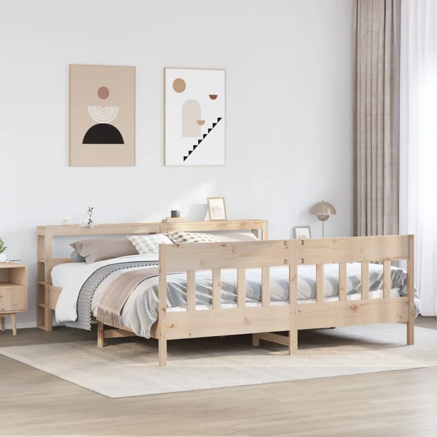 Cadre de lit sans matelas 200x200 cm bois massif de pin