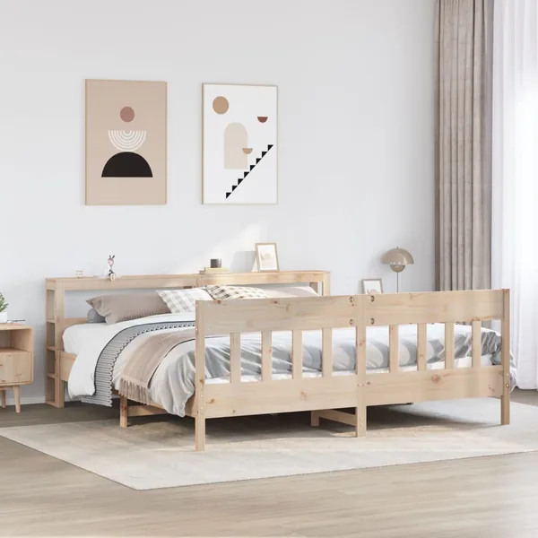 Cadre de lit sans matelas 200x200 cm bois massif de pin