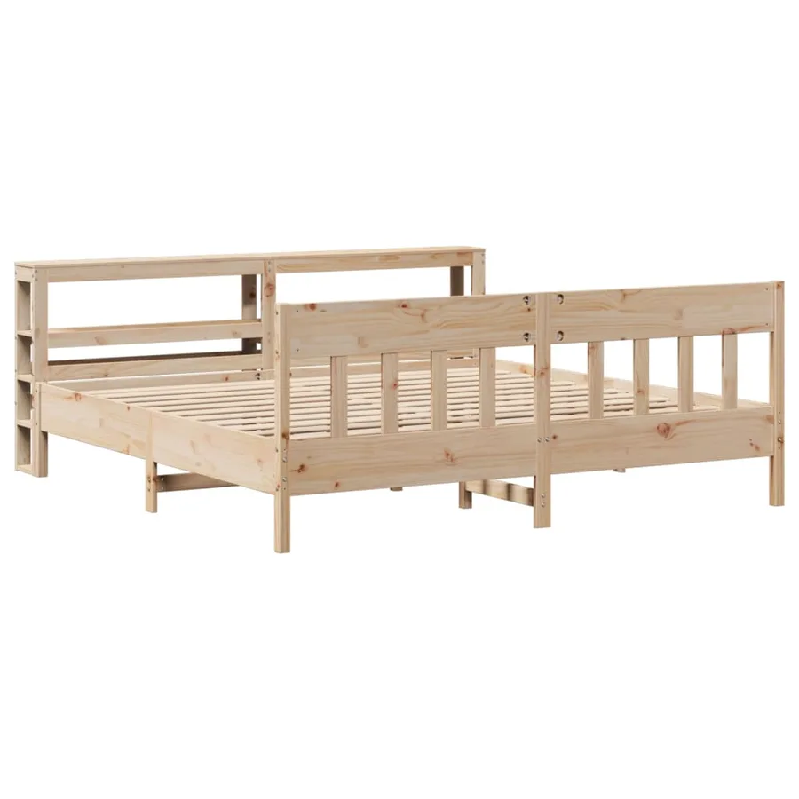 Cadre de lit sans matelas 200x200 cm bois massif de pin - 3