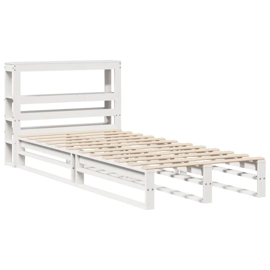 Cadre de lit sans matelas blanc 90x190 cm bois de pin massif - 3