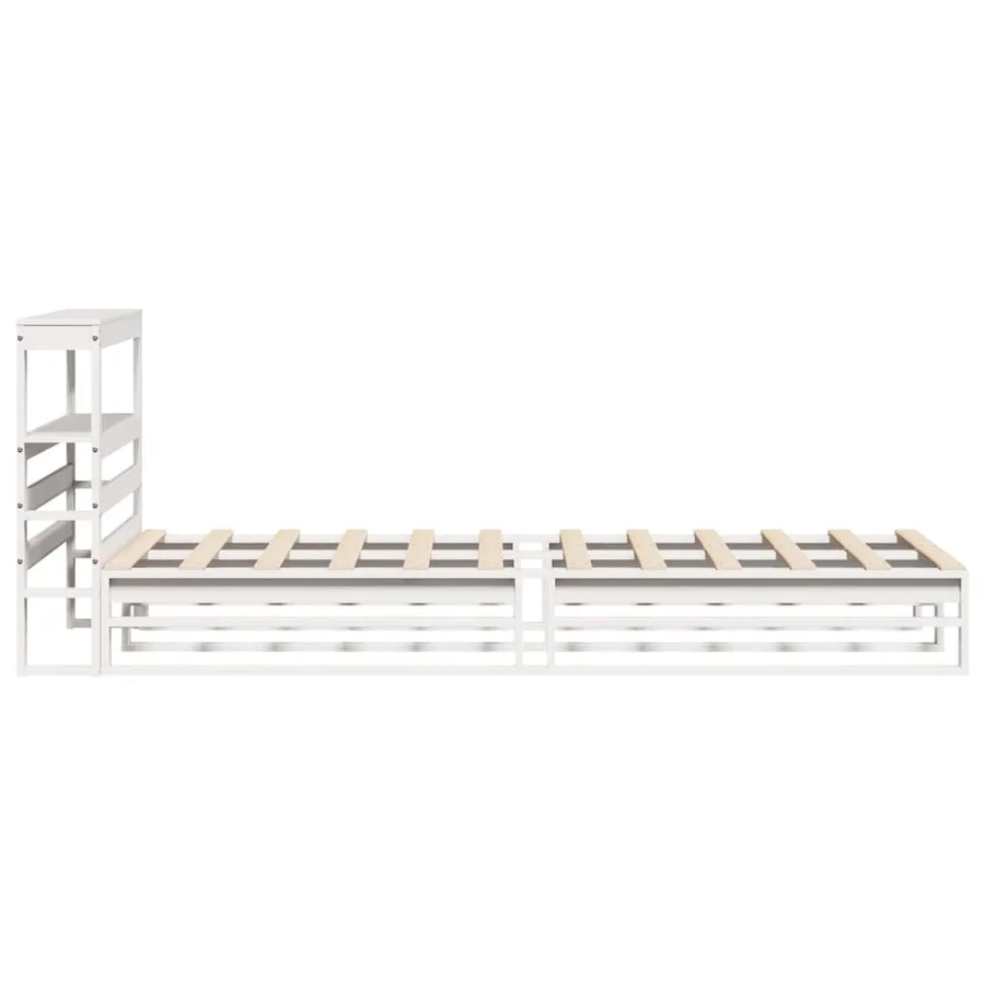 Cadre de lit sans matelas blanc 90x190 cm bois de pin massif - 7