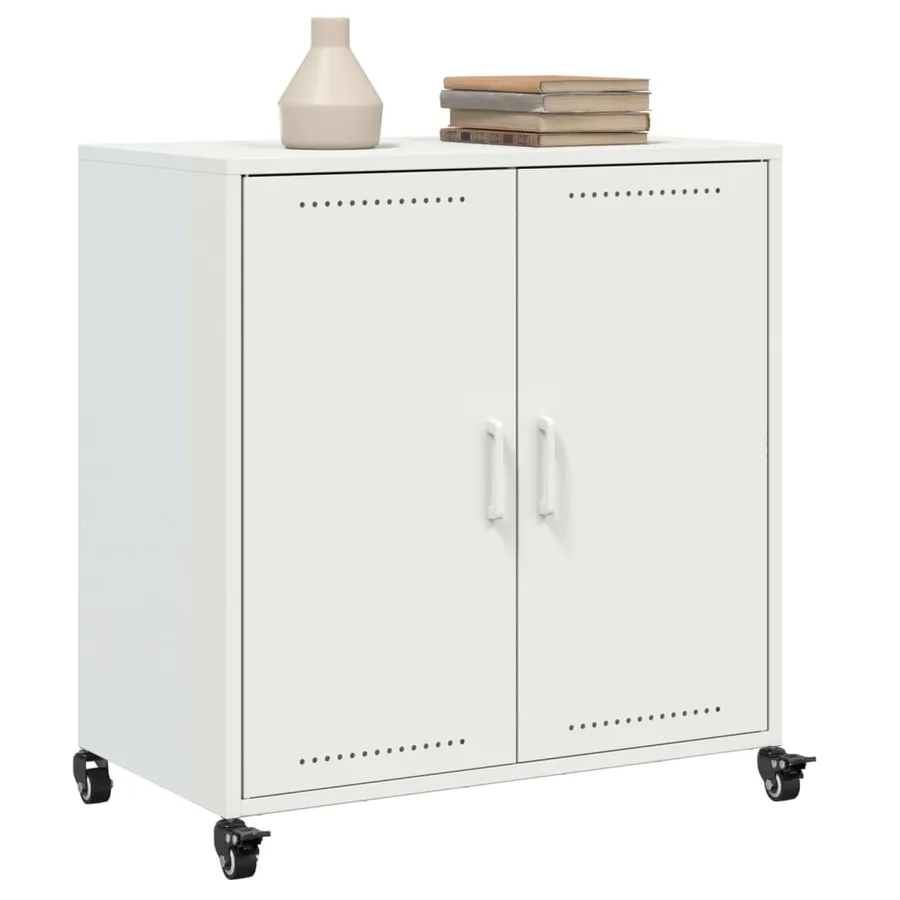 Buffet blanc 68x39x72 cm acier - 4