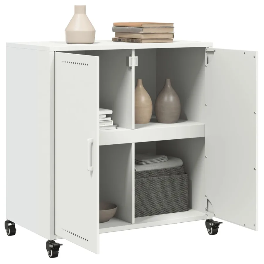 Buffet blanc 68x39x72 cm acier - 5