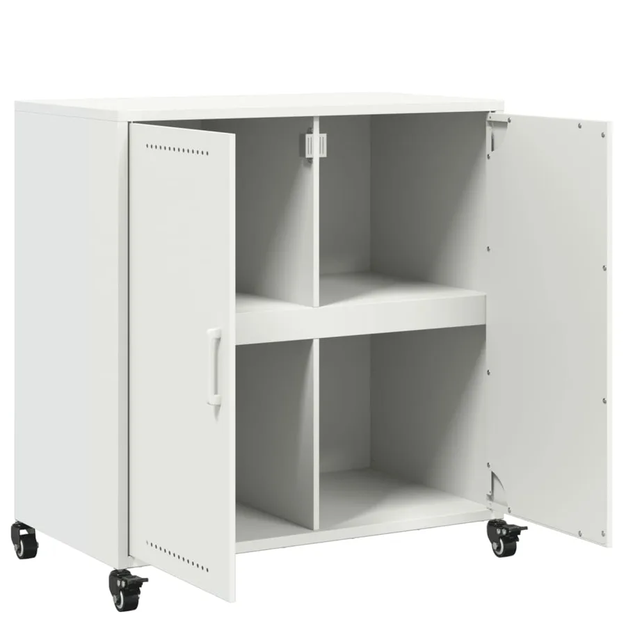 Buffet blanc 68x39x72 cm acier - 9