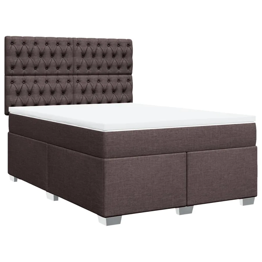 Sommier à lattes de lit avec matelas Marron foncé 140x200 cm - 3