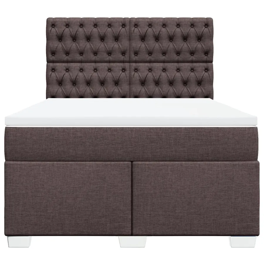 Sommier à lattes de lit avec matelas Marron foncé 140x200 cm - 6