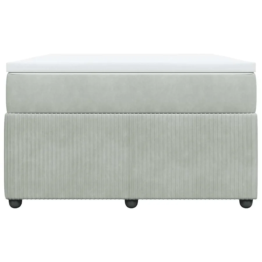 Sommier à lattes de lit et matelas gris clair 120x190cm velours - 4