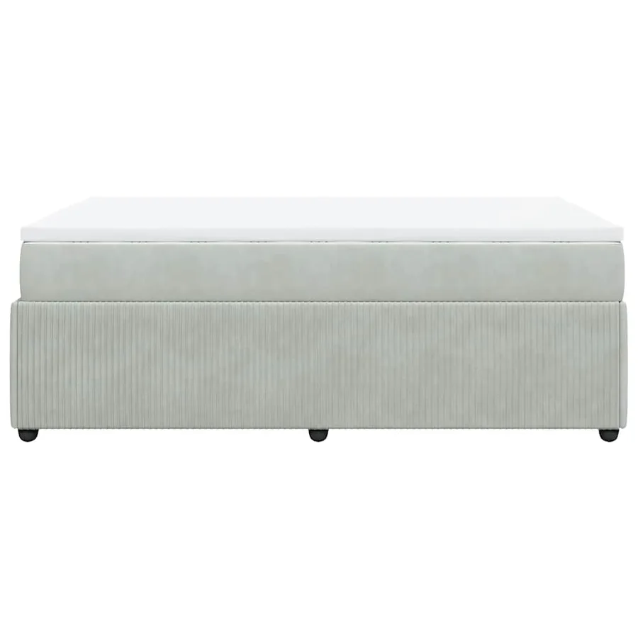 Sommier à lattes de lit et matelas gris clair 120x190cm velours - 8
