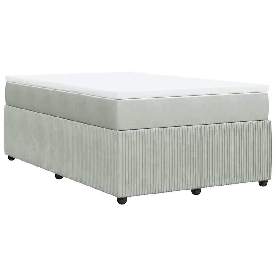 Sommier à lattes de lit et matelas gris clair 120x190cm velours - 9