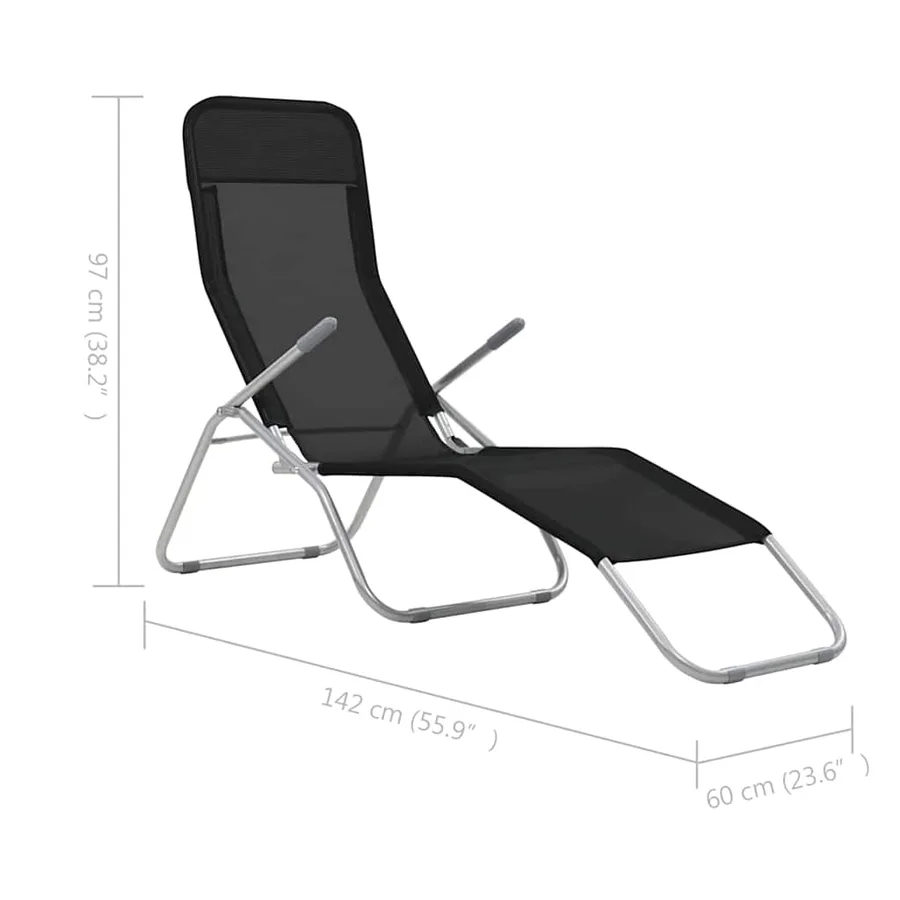 Chaises longues pliables lot de 2 Textilène Rouge - 18