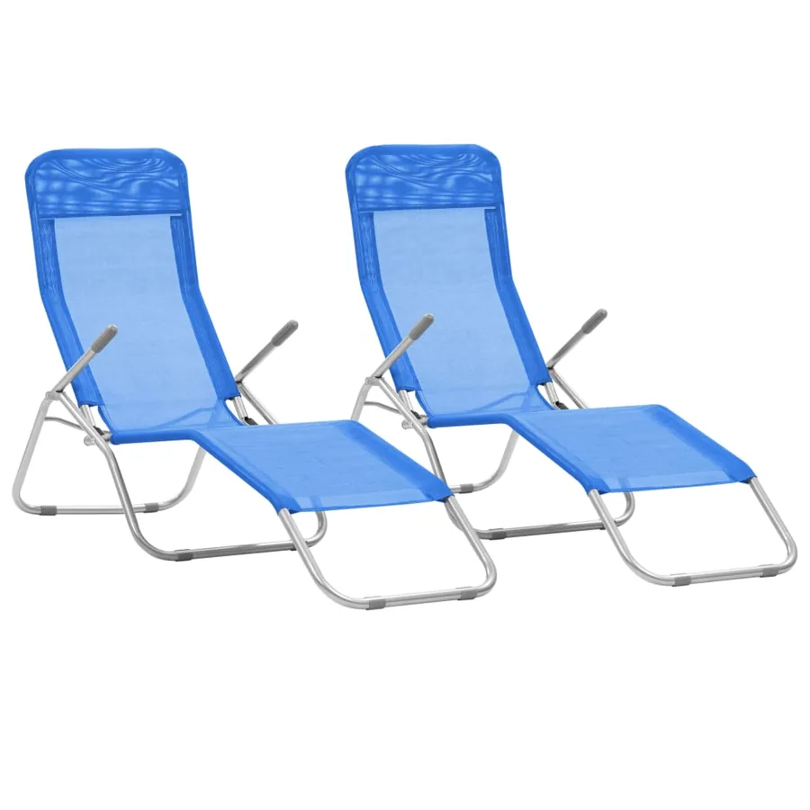 Folding sun loungers set of 2 Textilene Red - 19