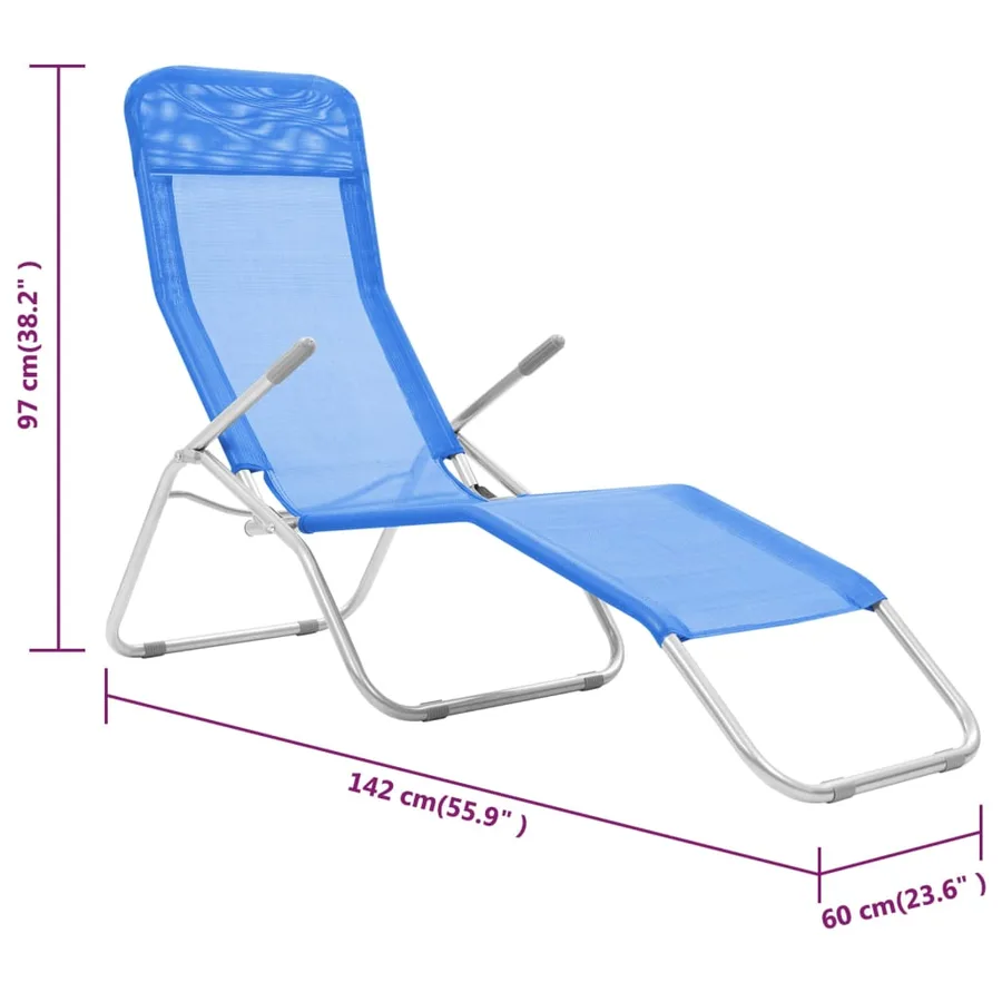 Folding sun loungers set of 2 Textilene Red - 27