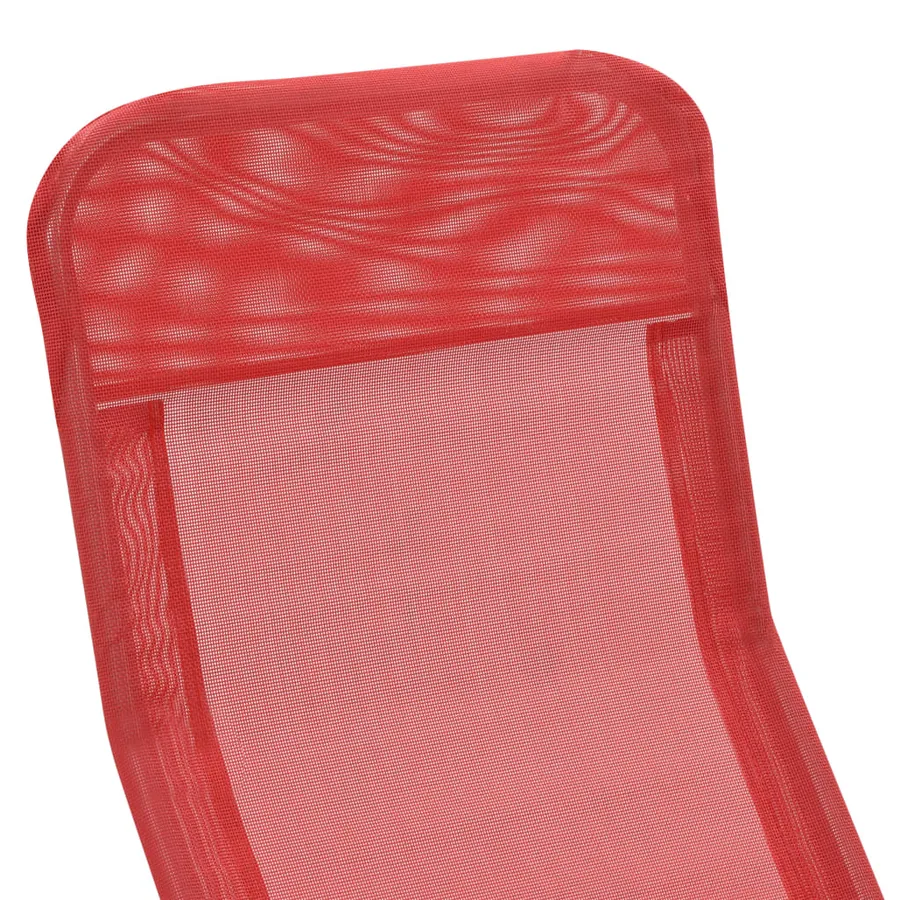 Folding sun loungers set of 2 Textilene Red - 6