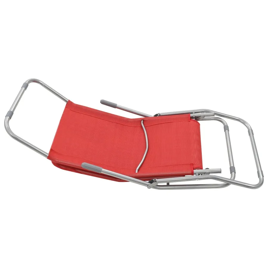 Folding sun loungers set of 2 Textilene Red - 8