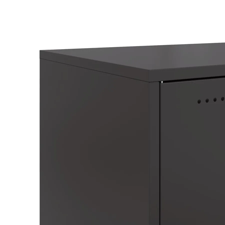 Buffet noir 68x39x72 cm acier - 10