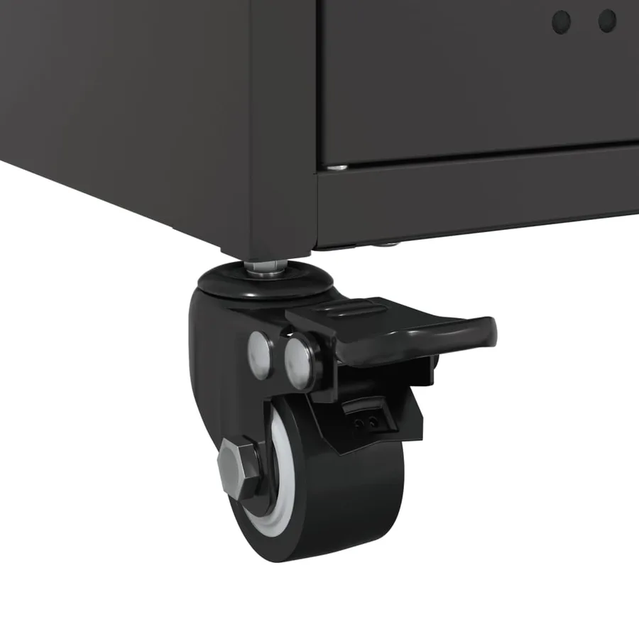 Buffet noir 68x39x72 cm acier - 11
