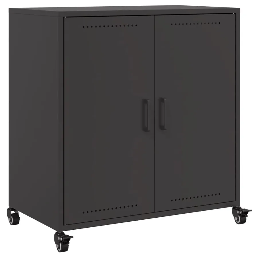 Buffet noir 68x39x72 cm acier - 2