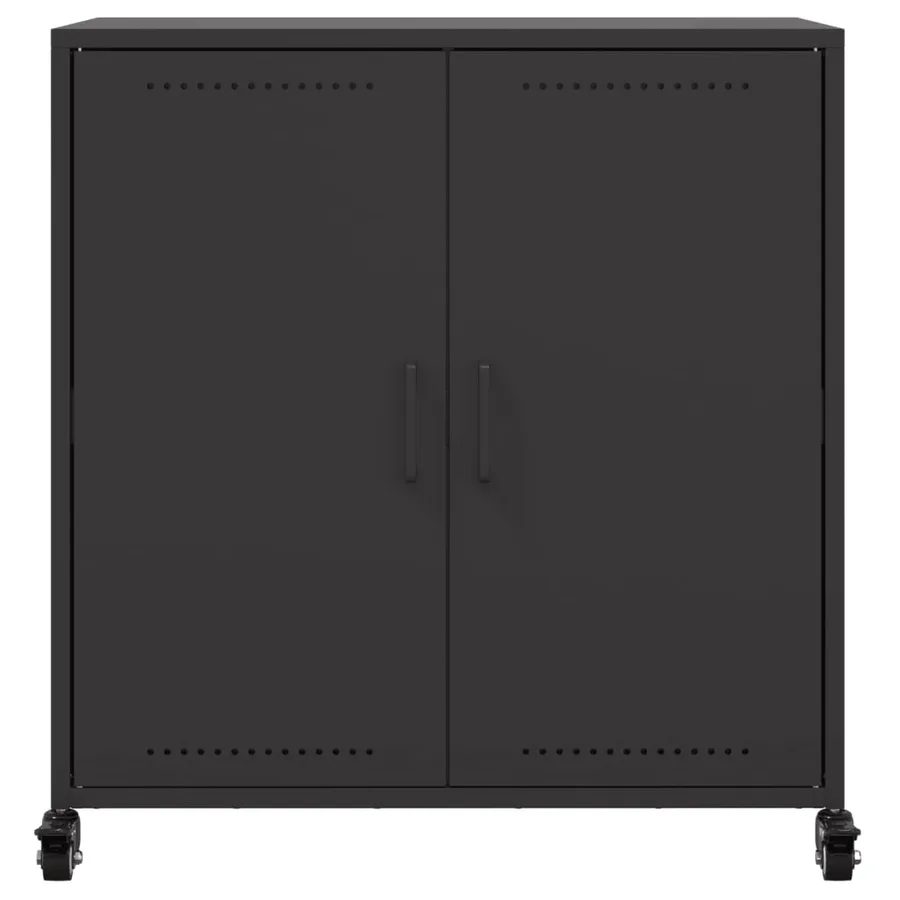 Buffet noir 68x39x72 cm acier - 6