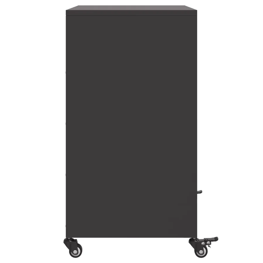 Buffet noir 68x39x72 cm acier - 7