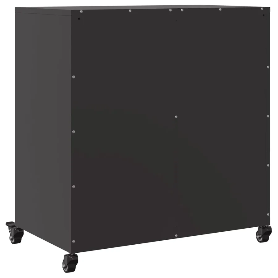 Buffet noir 68x39x72 cm acier - 8