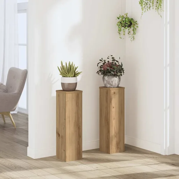 Supports pour plantes 2 pcs chêne artisanal bois d'ingénierie