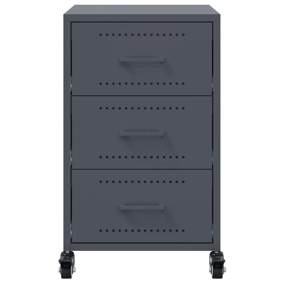 Table de chevet anthracite 36x39x59 cm acier - 6