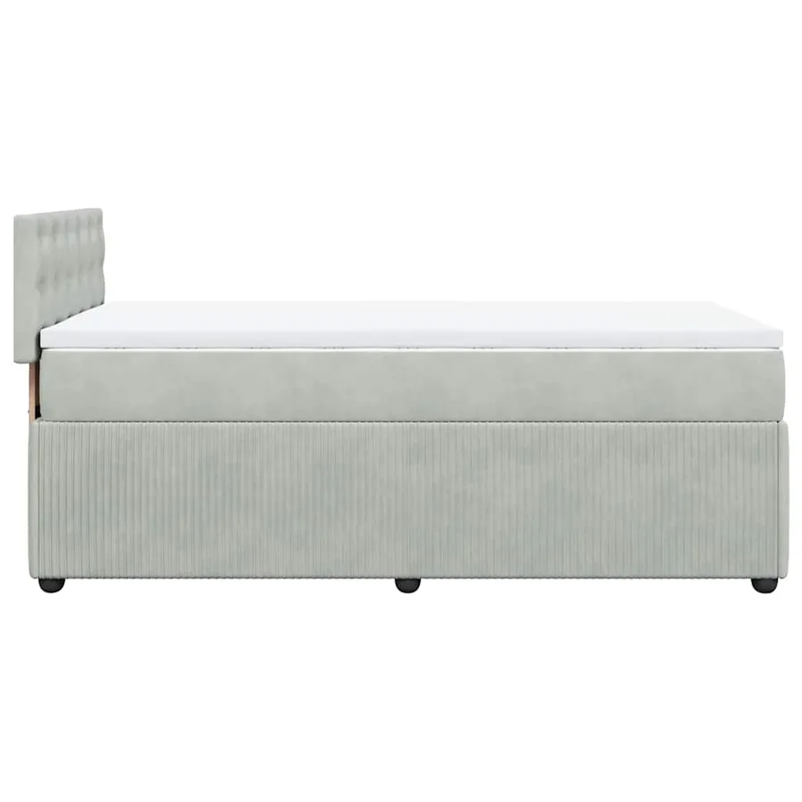 Sommier à lattes de lit et matelas Gris clair 90x190 cm Velours - 9