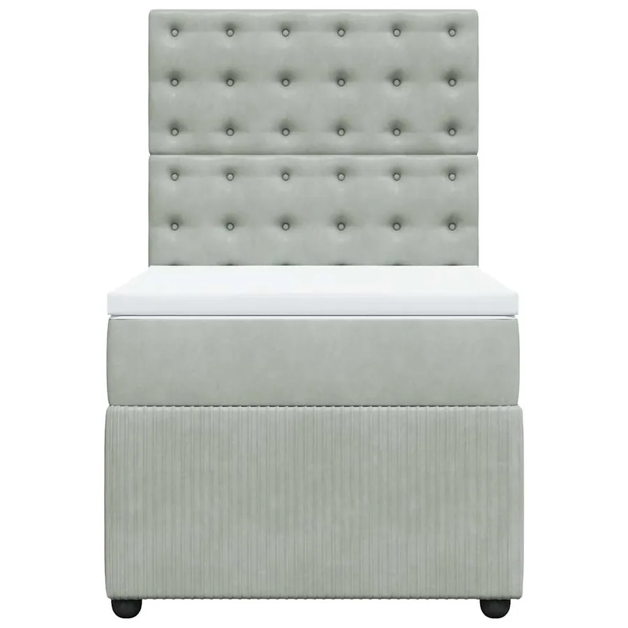 Sommier à lattes de lit et matelas Gris clair 90x190 cm Velours - 6