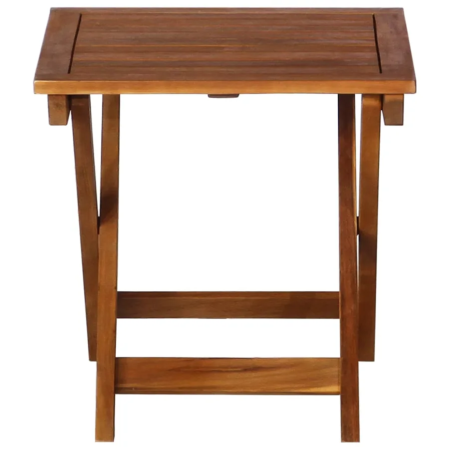 Chaise longue avec table Bois d'acacia massif Marron - 10