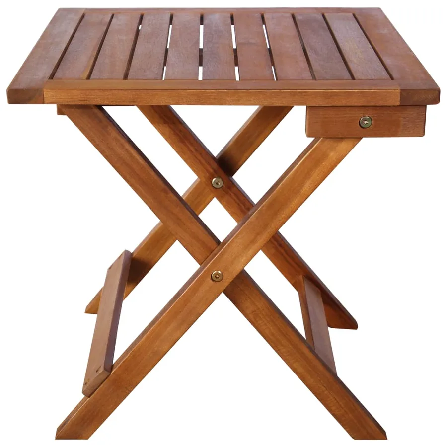 Chaise longue avec table Bois d'acacia massif Marron - 9