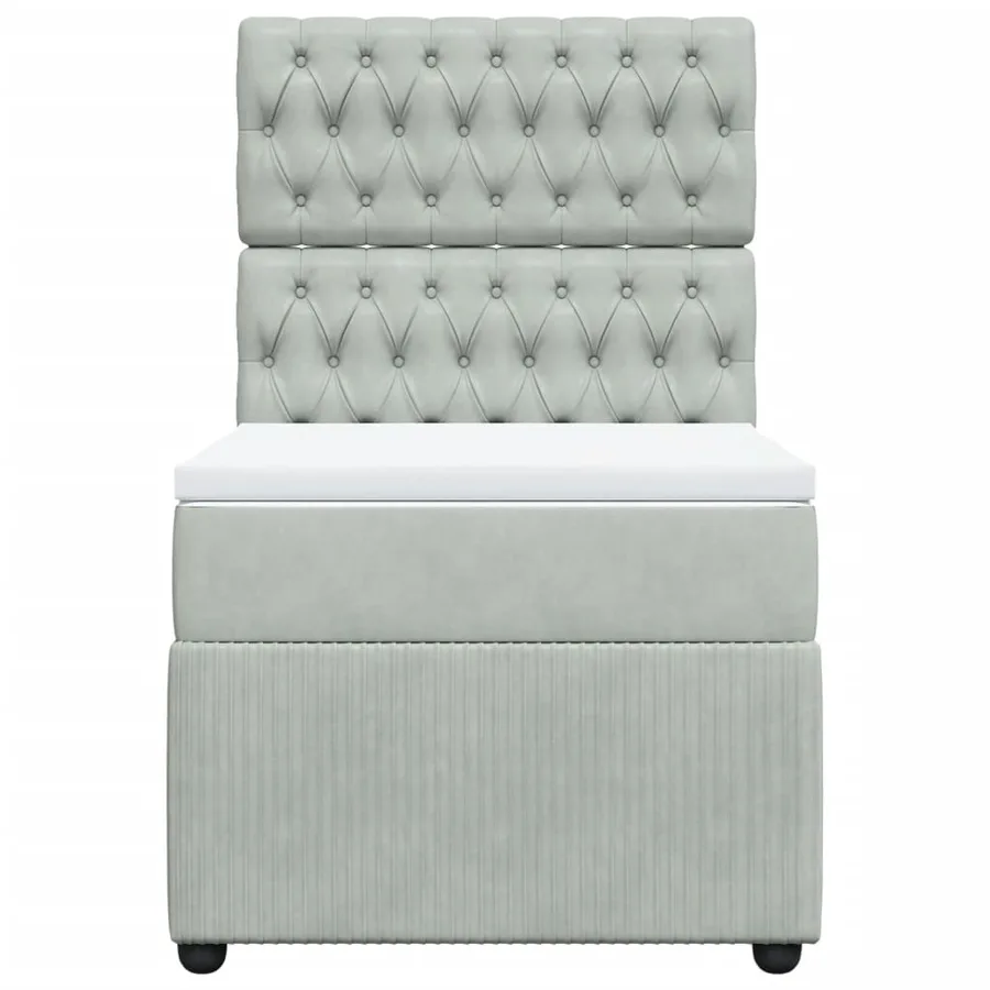 Sommier à lattes de lit et matelas Gris clair 90x190 cm Velours - 4