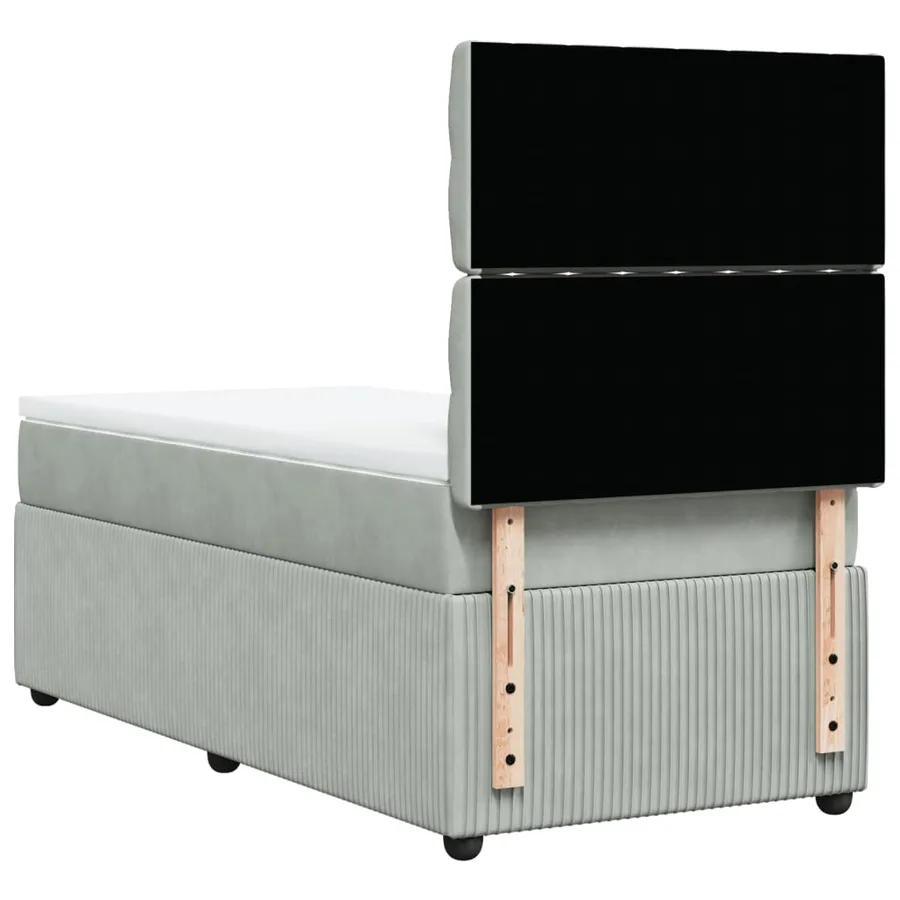 Sommier à lattes de lit et matelas Gris clair 90x190 cm Velours - 6