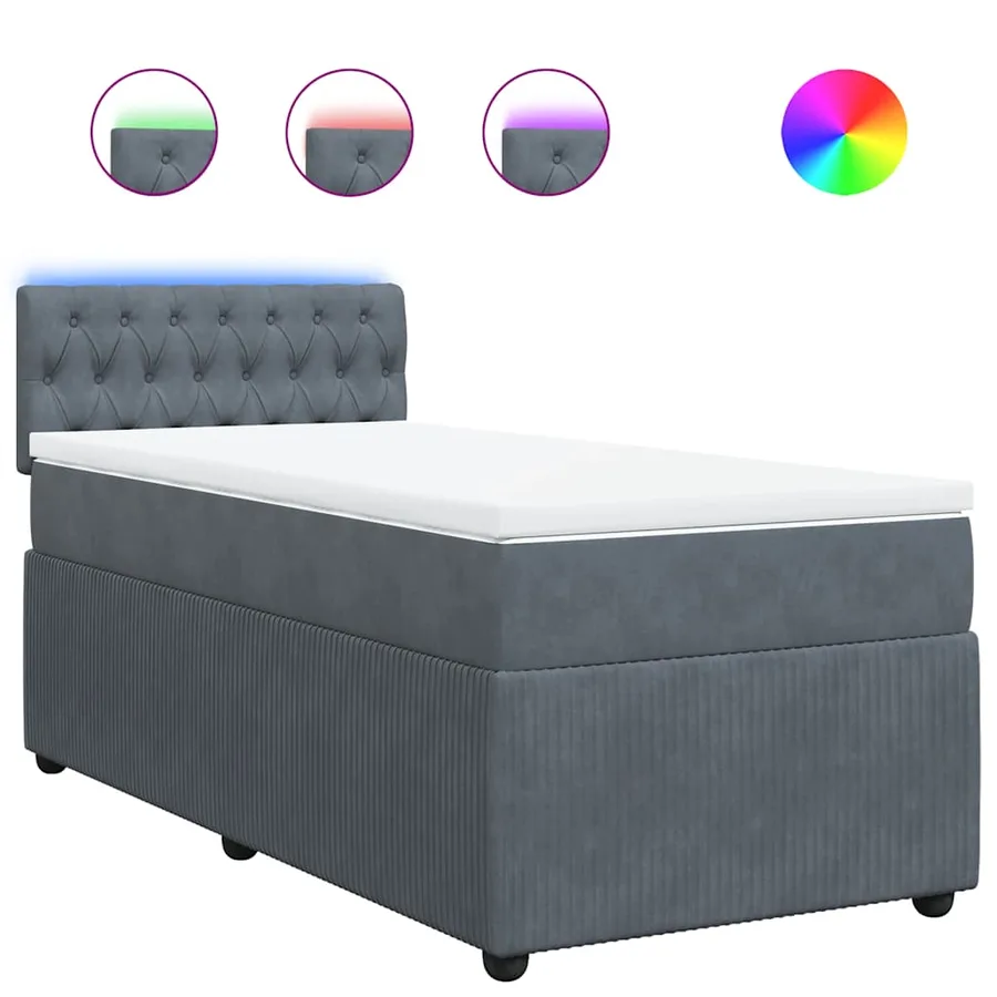 Sommier à lattes de lit avec matelas Gris foncé 100x200 cm - 2