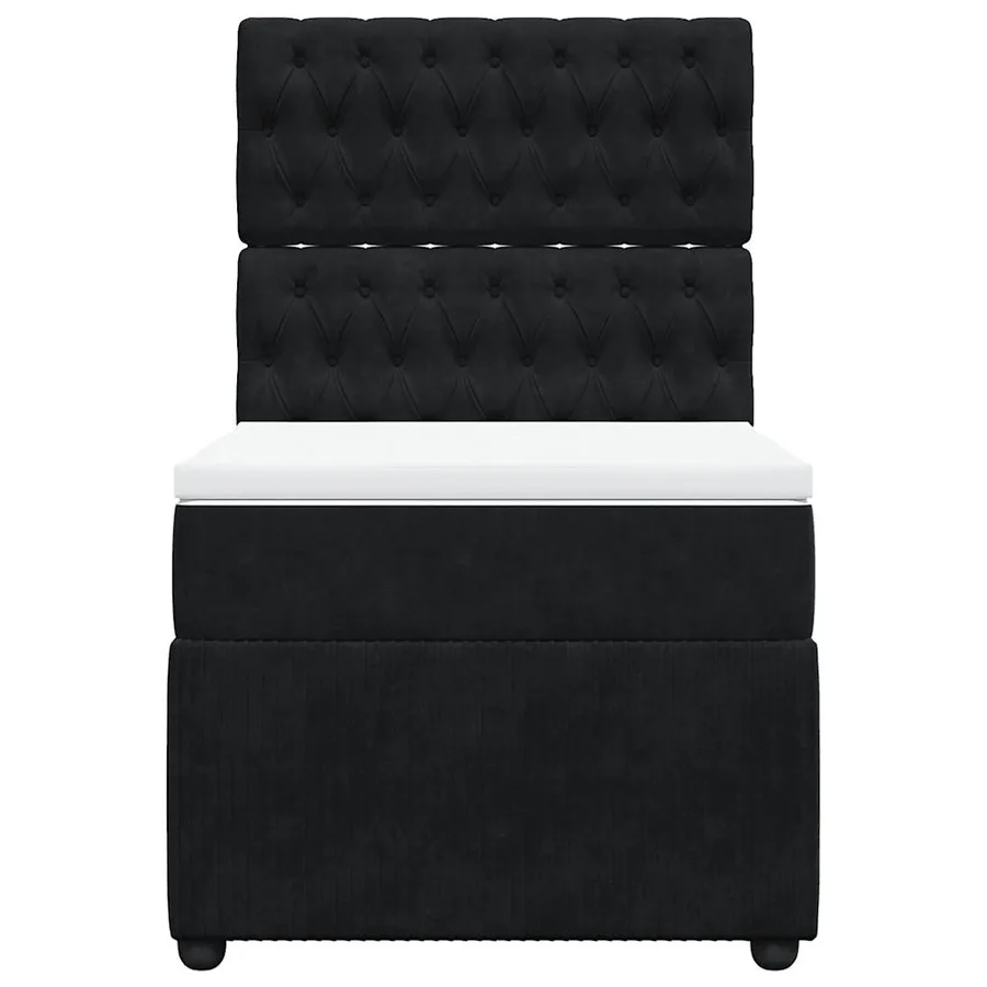 Sommier à lattes de lit avec matelas Noir 100x200 cm Velours - 6